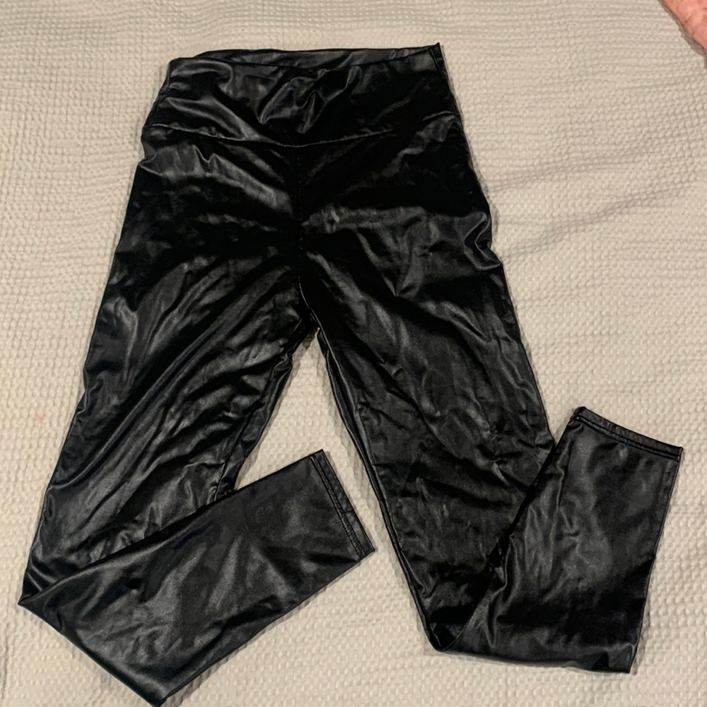 BOOTY GAL Faux Leather Leggings for Women High Waist Pants.